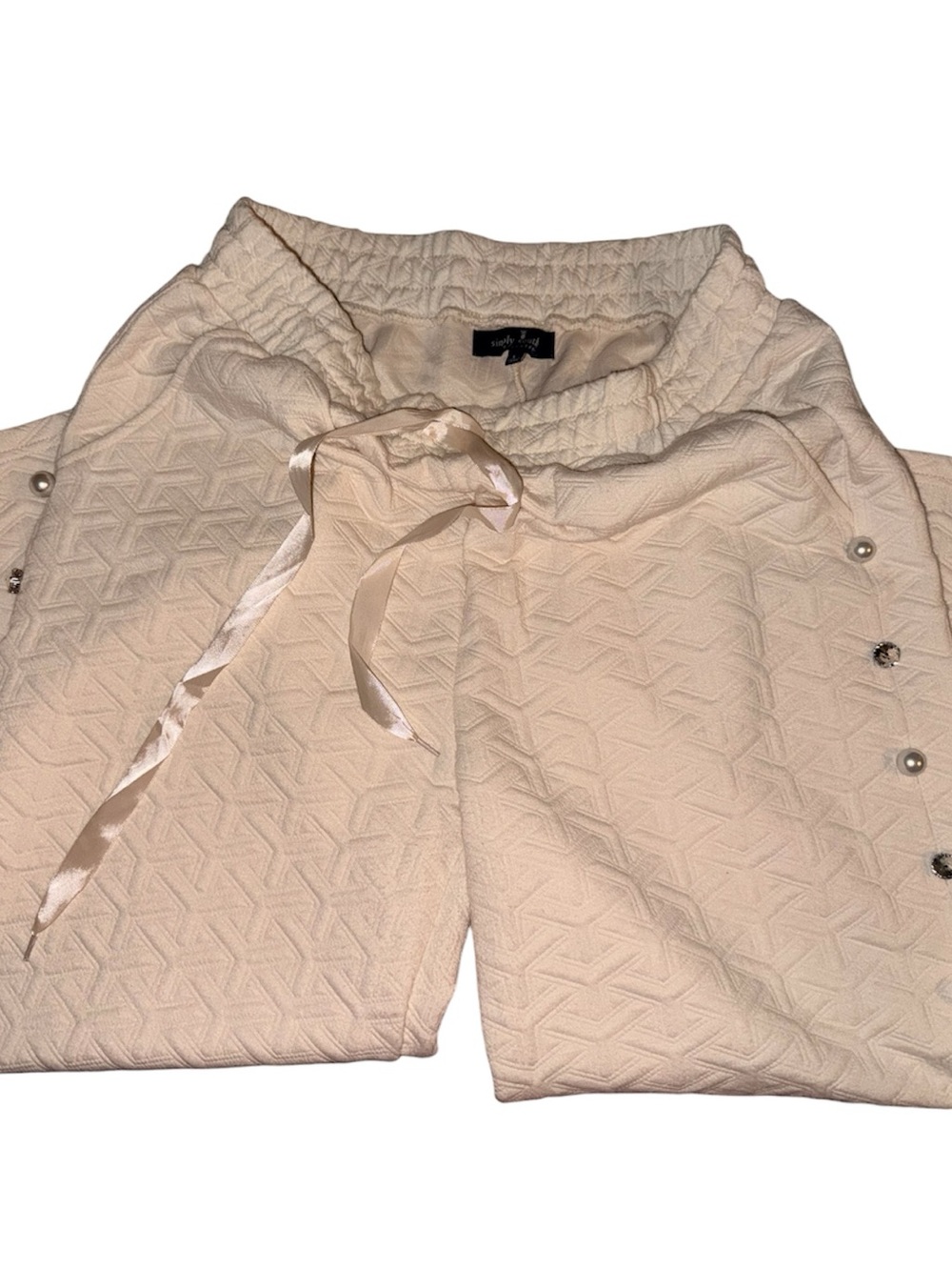 Simply Southern Quilted Cream Lounge pants - Picture 2 of 6